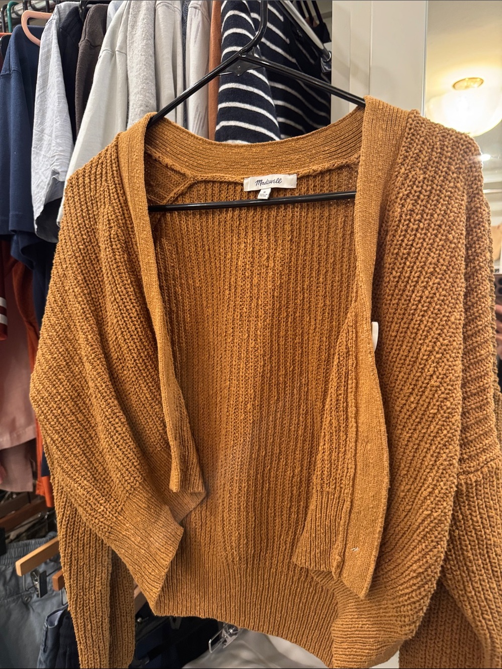 Madewell Chunky Open-Front Cardigan in Toasted Caramel
